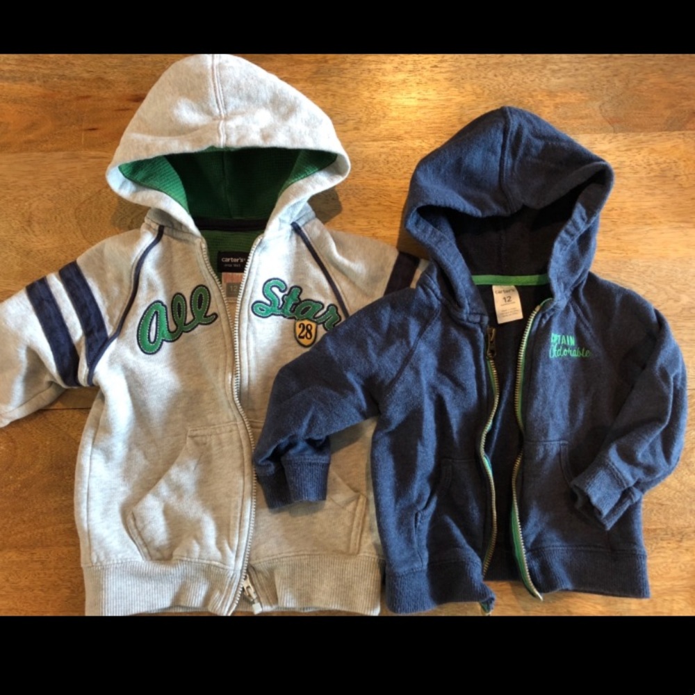 Two x 12M Caters Hoodie zip-up jackets